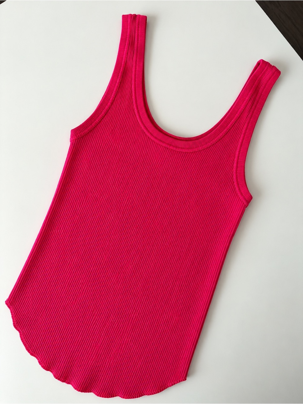 Babaton Hot Pink Ribbed Tank Top